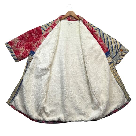 Earthbound Trading Co Quilted Jacket Women Japanese India Floral Cotton S/M - Picture 3 of 13